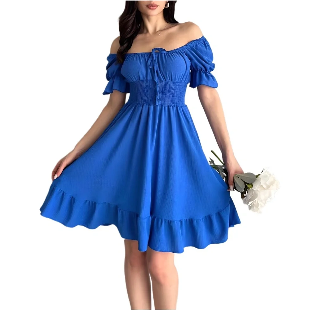 Blue Ruffle Dress - Picture 1 of 9